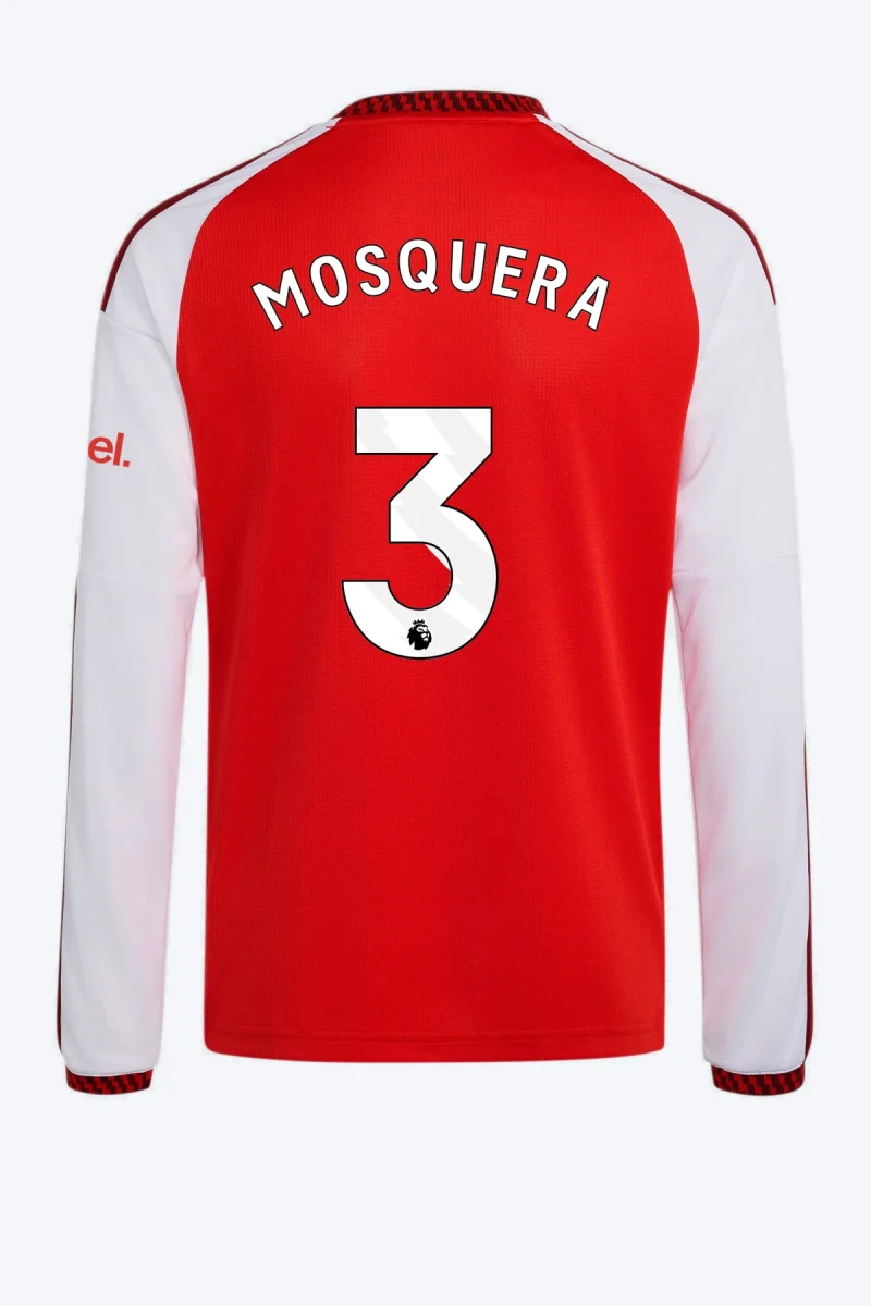 Mosquera 3 Voetbalshirt - Arsenal FC 26/27 Thuis Kids Longsleeve