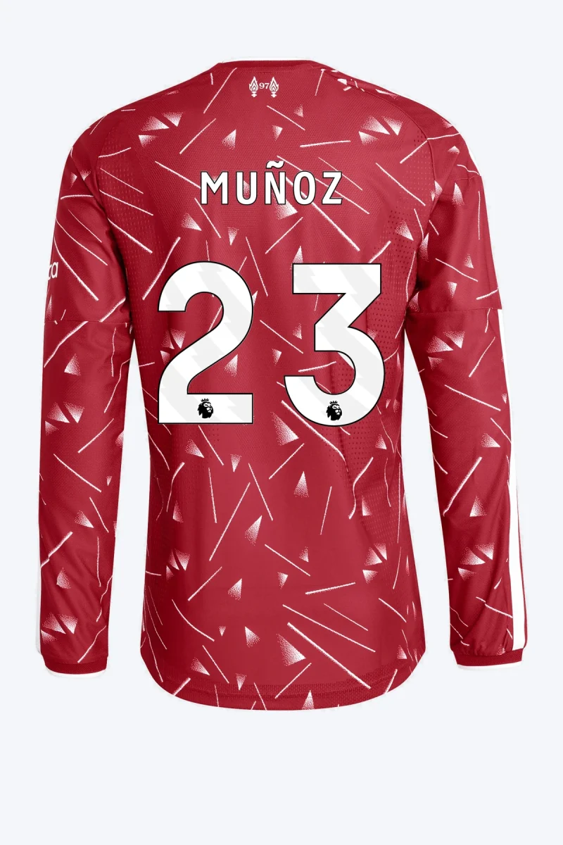 Muñoz 23 Voetbalshirt - Liverpool FC 26/27 Thuis Authentic Lange Mouw