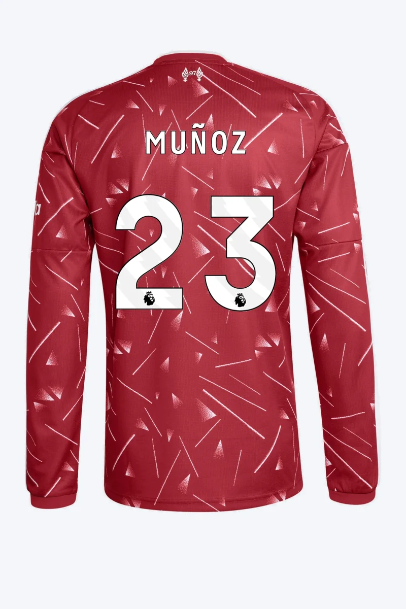 Muñoz 23 Voetbalshirt - Liverpool FC 26/27 Thuis Lange Mouw