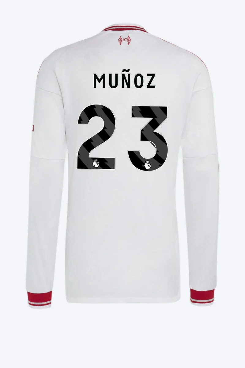 Muñoz 23 Voetbalshirt - Liverpool FC 26/27 Uit Authentic Longsleeve