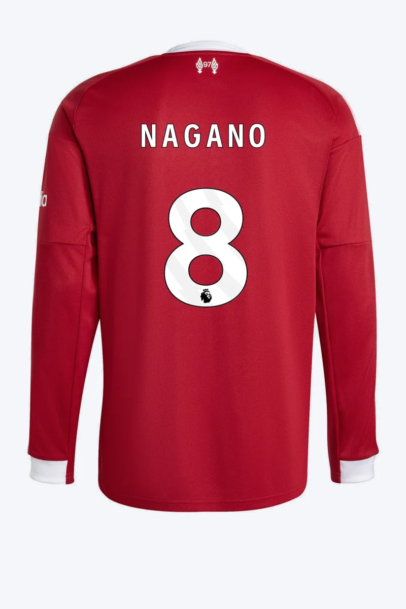 Nagano 8 Voetbalshirt - Liverpool FC 25/26 Lange Mouw Thuis