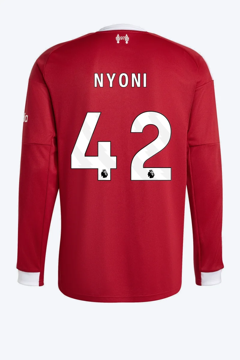 Nyoni 42 Voetbalshirt - Liverpool FC 25/26 Lange Mouw Thuis