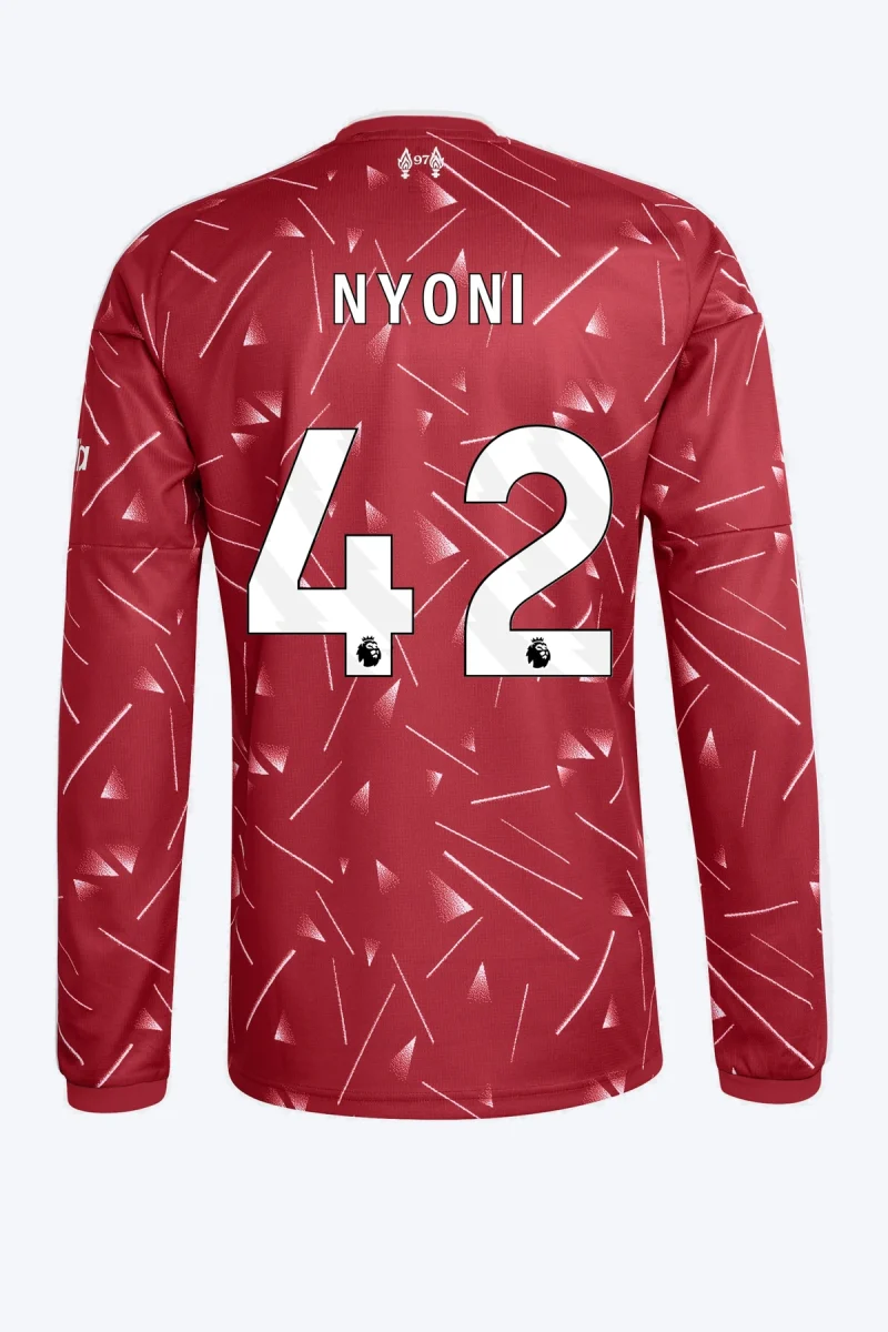 Nyoni 42 Voetbalshirt - Liverpool FC 26/27 Thuis Lange Mouw