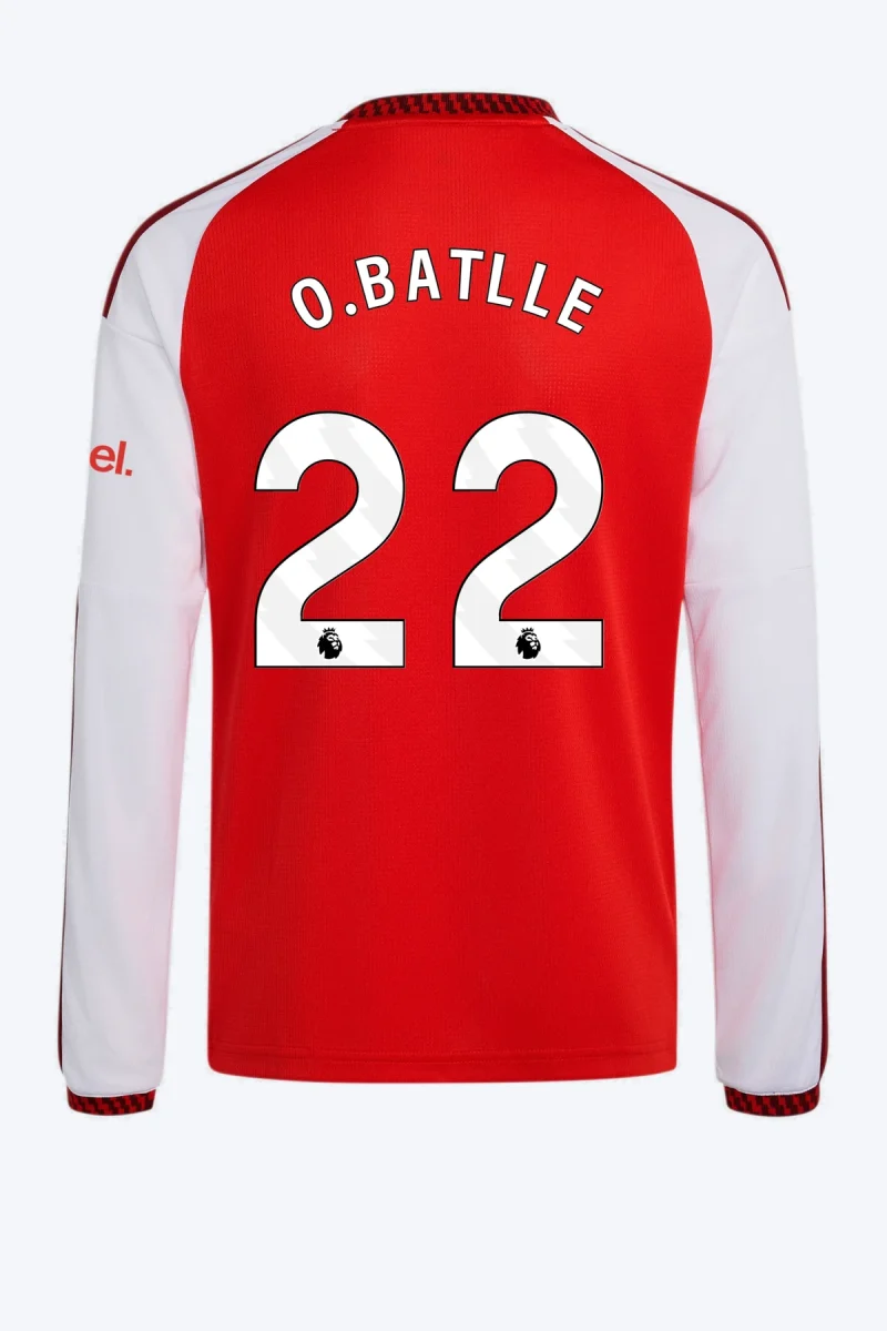 O. Batlle 22 Voetbalshirt - Arsenal FC 26/27 Thuis Kids Longsleeve