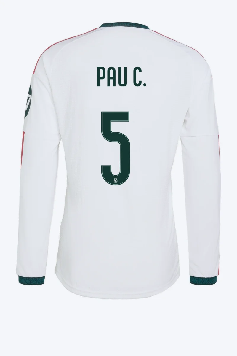 Pau C. 5 Voetbalshirt - Real Madrid 26/27 Thuis Authentic Lange Mouw