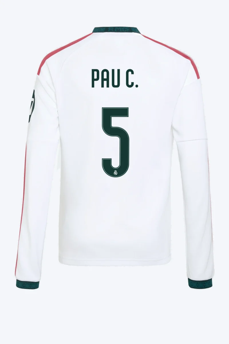 Pau C. 5 Voetbalshirt - Real Madrid 26/27 Thuis Lange Mouw Kids