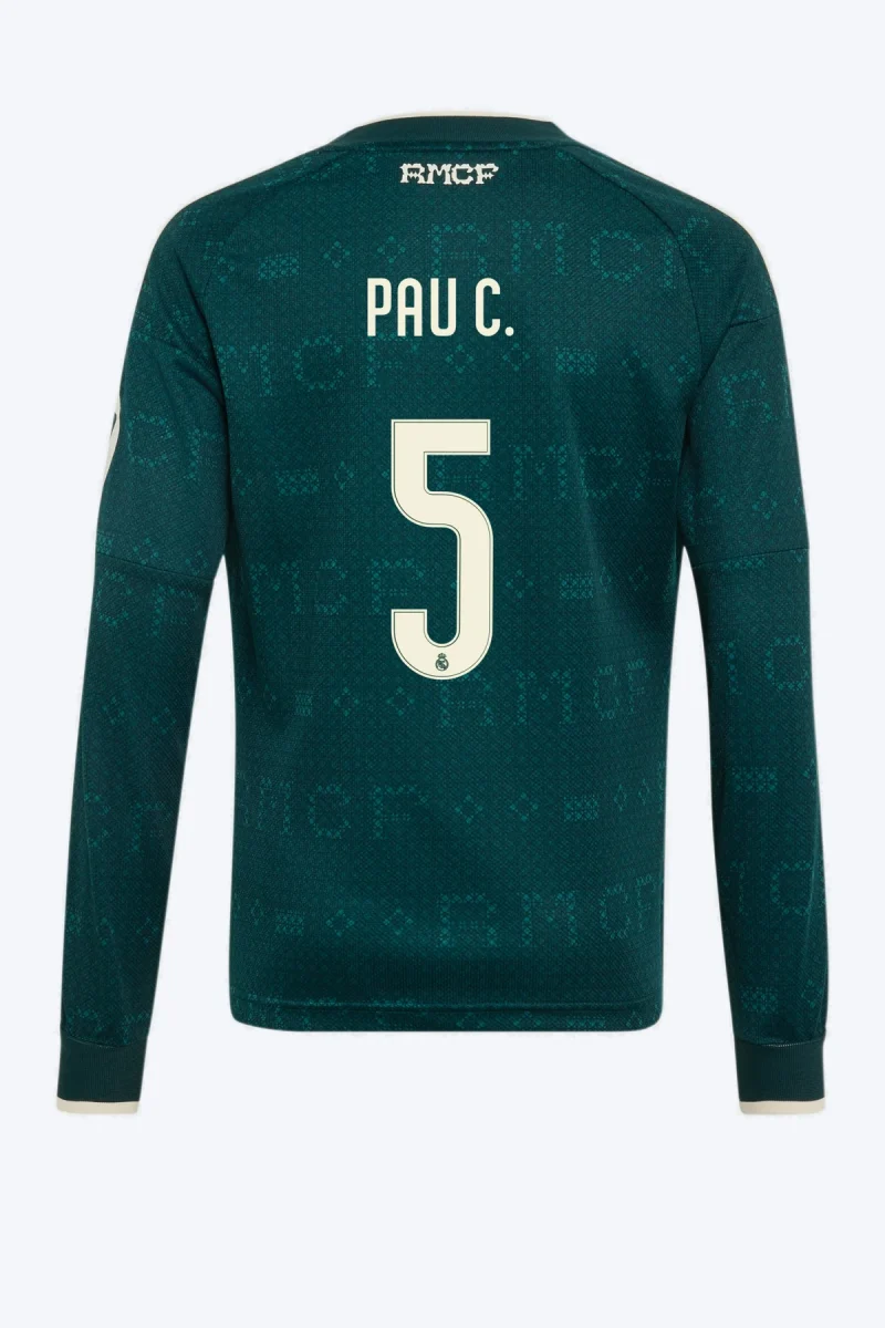 Pau C. 5 Voetbalshirt - Real Madrid 26/27 Uit Lange Mouw Kids