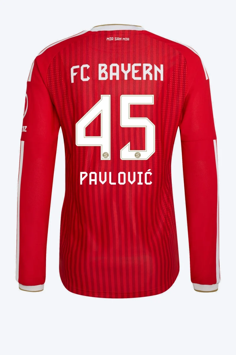Pavlović 45 Voetbalshirt - FC Bayern 26/27 Thuis Authentic Lange Mouw