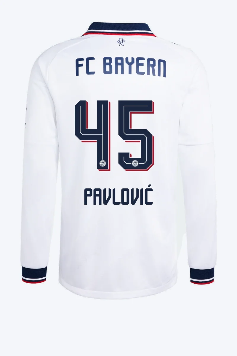 Pavlović 45 Voetbalshirt - FC Bayern 26/27 Uit Authentic Longsleeve