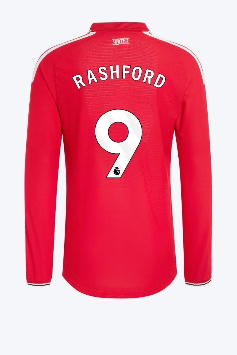 Rashford 9 Voetbalshirt - Manchester United 26/27 Thuis Authentic Lange Mouw