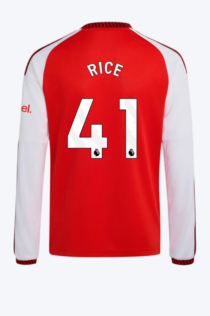 Rice 41 Voetbalshirt - Arsenal FC 26/27 Thuis Kids Longsleeve