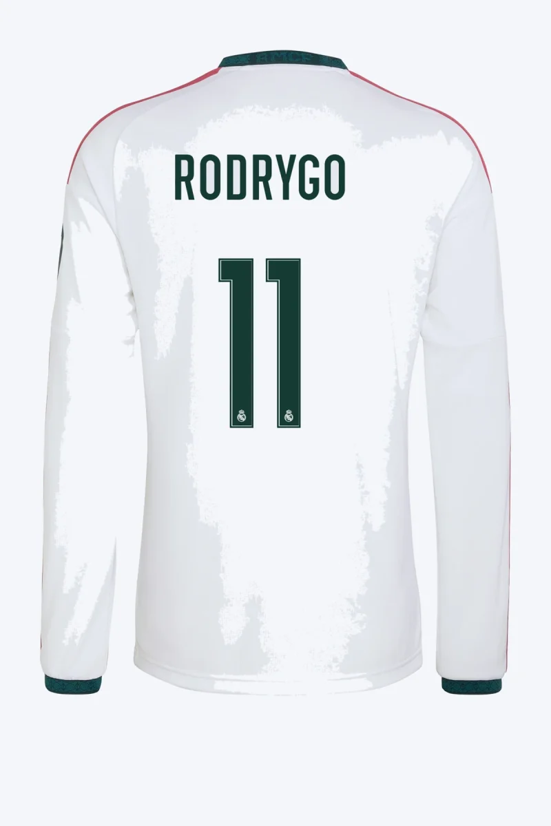 Rodrygo 11 Voetbalshirt - Real Madrid 26/27 Thuis Lange Mouw