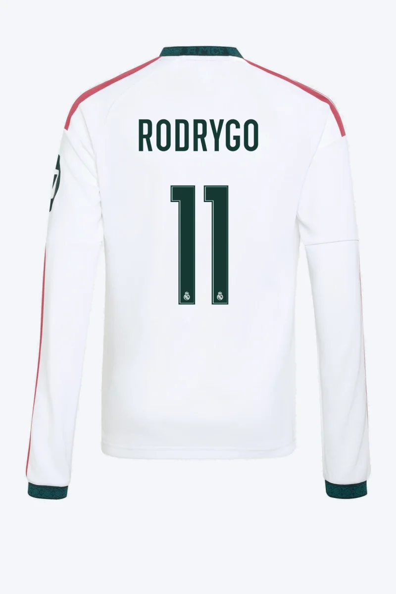 Rodrygo 11 Voetbalshirt - Real Madrid 26/27 Thuis Lange Mouw Kids