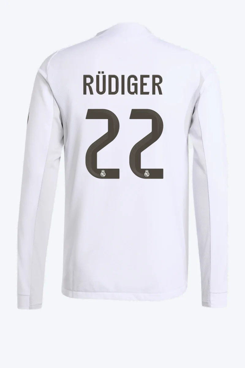 Rüdiger 22 Voetbalshirt - Real Madrid 25/26 Lange Mouw Thuis Authentic