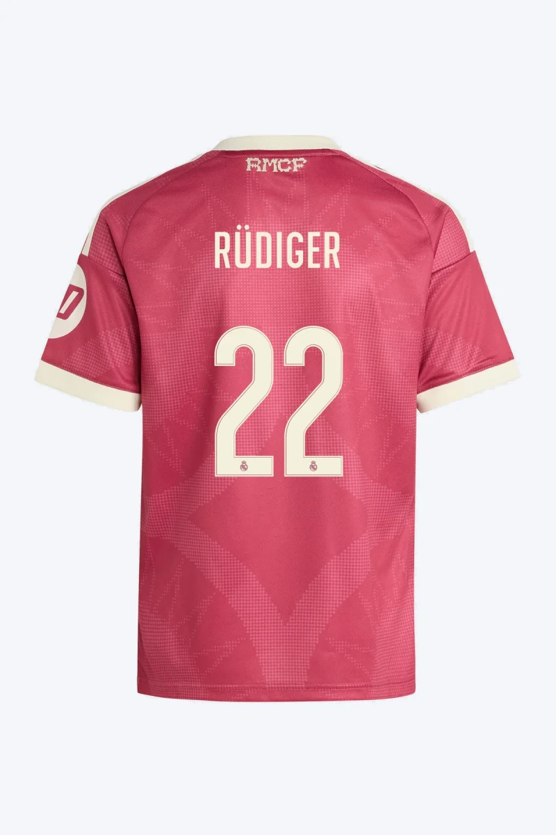Rüdiger 22 Voetbalshirt - Real Madrid 26/27 Derde Kids