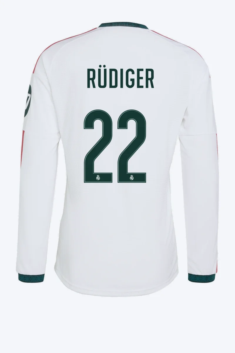Rüdiger 22 Voetbalshirt - Real Madrid 26/27 Thuis Authentic Lange Mouw