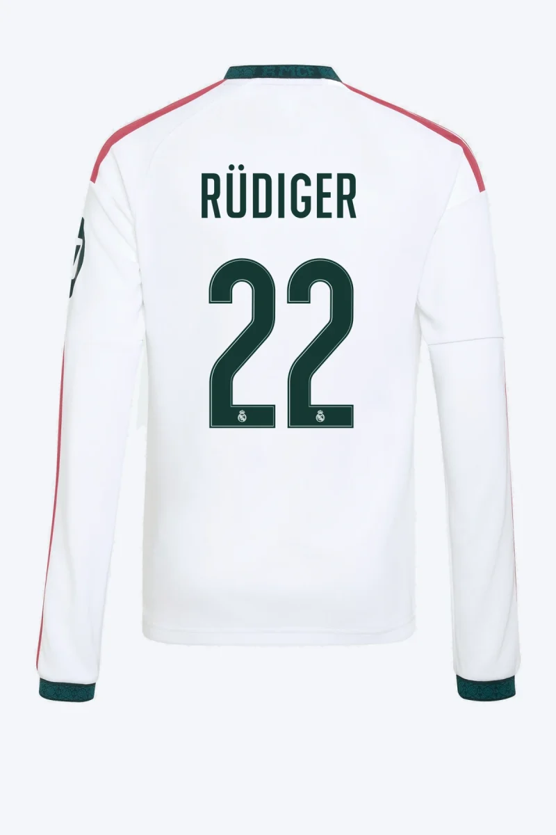 Rüdiger 22 Voetbalshirt - Real Madrid 26/27 Thuis Lange Mouw Kids