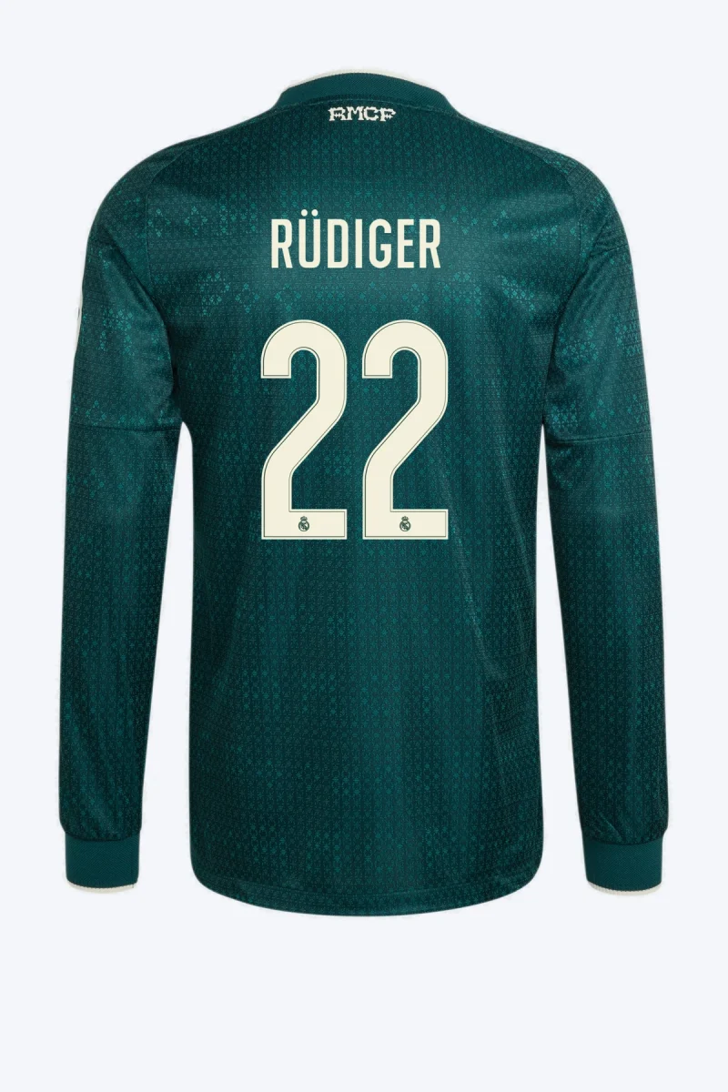 Rüdiger 22 Voetbalshirt - Real Madrid 26/27 Uit Authentic Lange Mouw