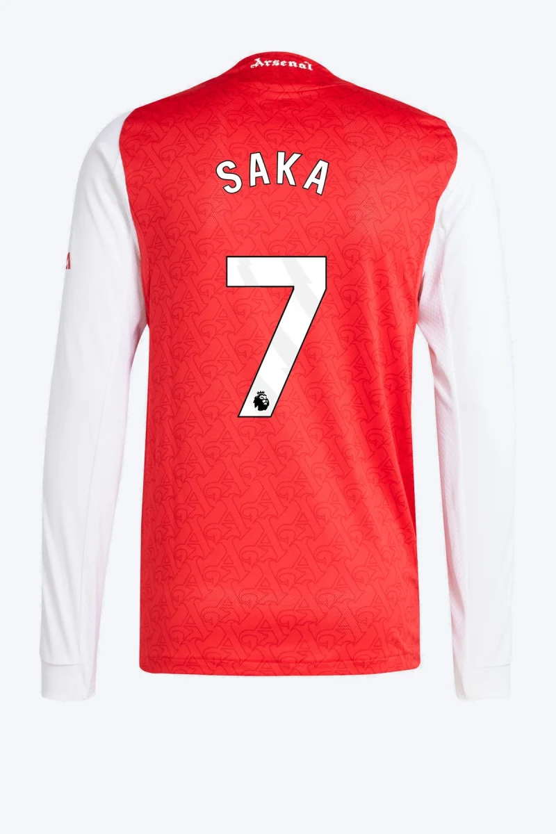 Saka 7 Voetbalshirt - Arsenal 25/26 Lange Mouw Thuis Authentic