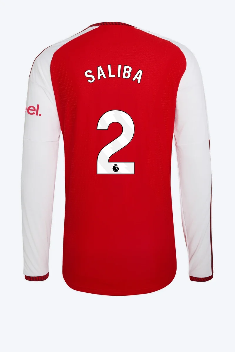 Saliba 2 Voetbalshirt - Arsenal FC 26/27 Thuis Authentic Lange Mouw