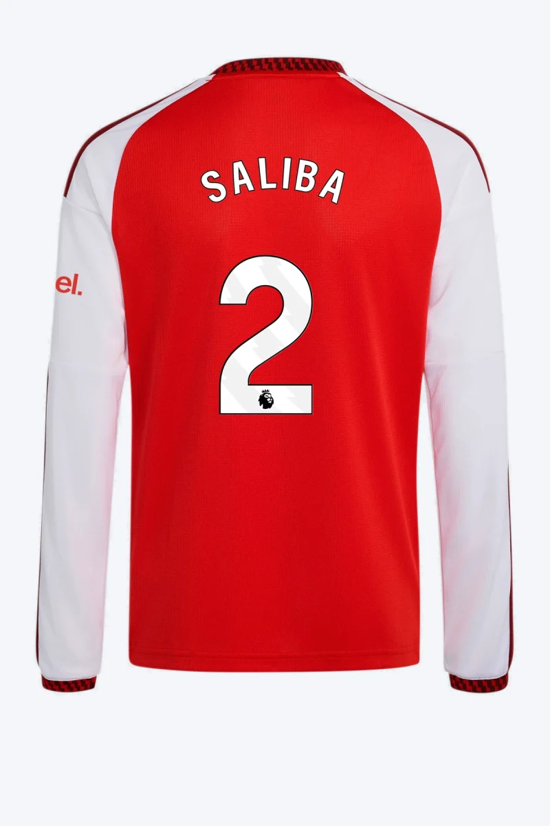 Saliba 2 Voetbalshirt - Arsenal FC 26/27 Thuis Kids Longsleeve