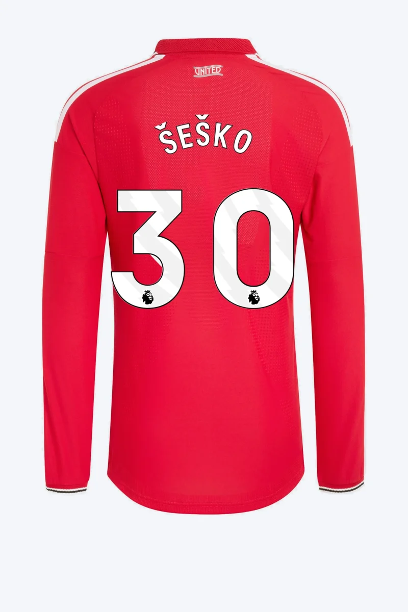 Šeško 30 Voetbalshirt - Manchester United 26/27 Thuis Authentic Lange Mouw