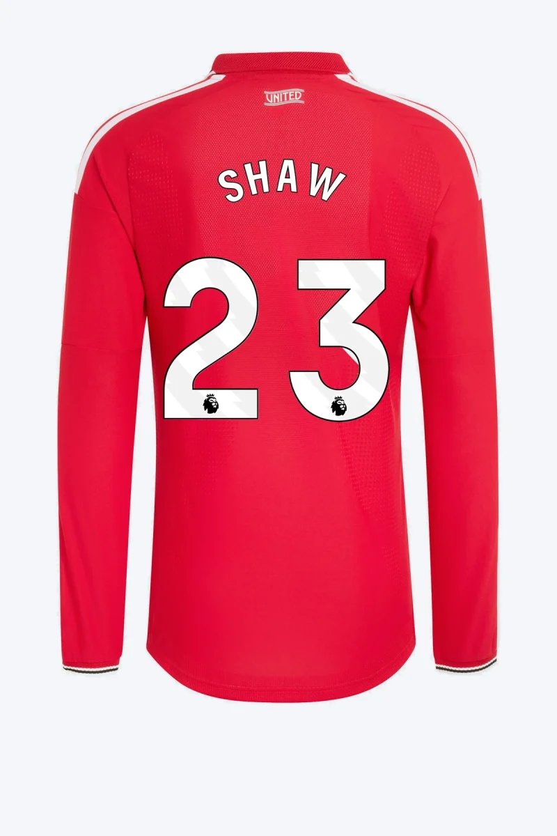 Shaw 23 Voetbalshirt - Manchester United 26/27 Thuis Authentic Lange Mouw