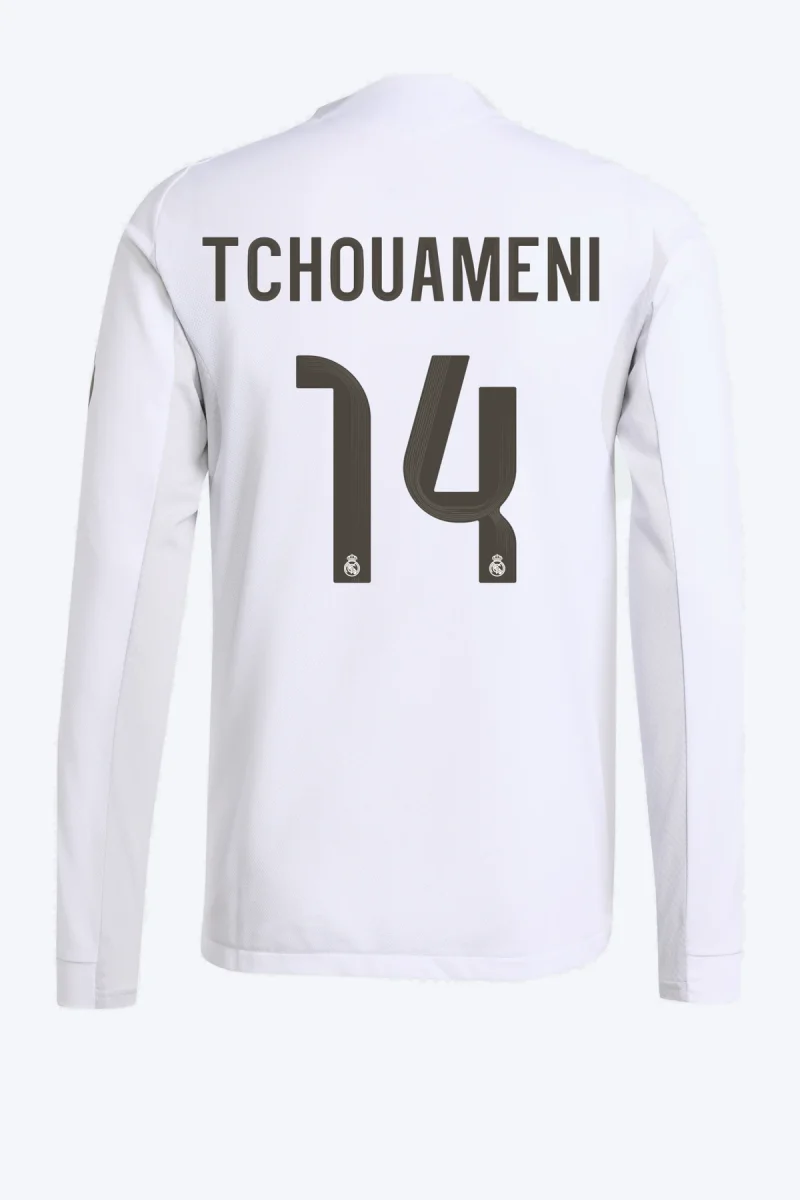 Tchouameni 14 Voetbalshirt - Real Madrid 25/26 Lange Mouw Thuis Authentic