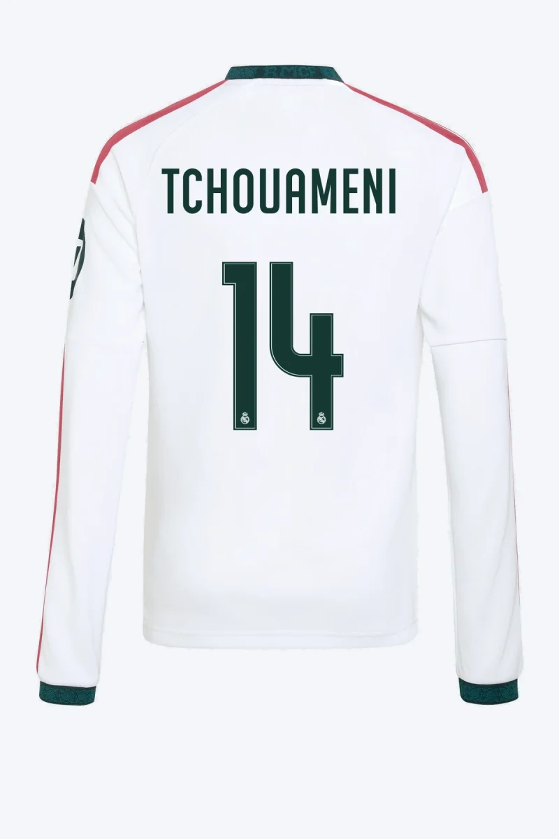 Tchouameni 14 Voetbalshirt - Real Madrid 26/27 Thuis Lange Mouw Kids