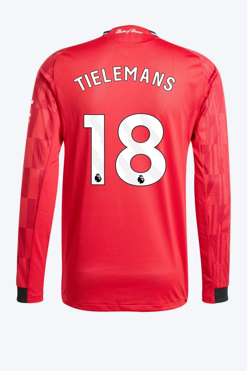 Tielemans 18 Voetbalshirt - Manchester United 25/26 Lange Mouw Thuis Authentic