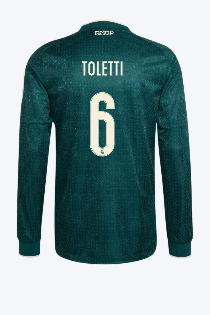 Toletti 6 Voetbalshirt - Real Madrid 26/27 Uit Authentic Lange Mouw