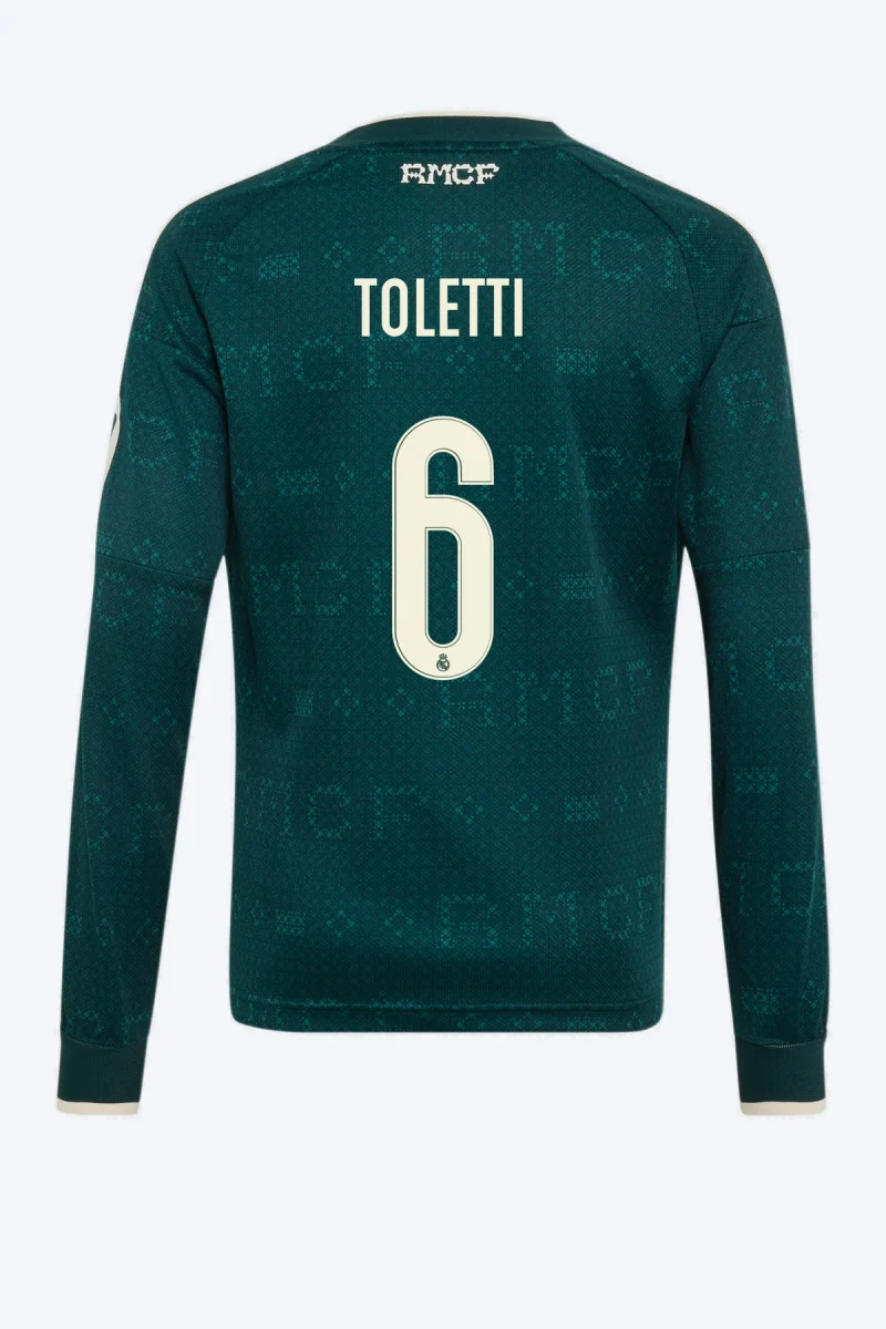Toletti 6 Voetbalshirt - Real Madrid 26/27 Uit Lange Mouw Kids