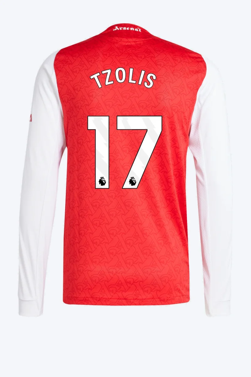 Tzolis 17 Voetbalshirt - Arsenal 25/26 Lange Mouw Thuis Authentic