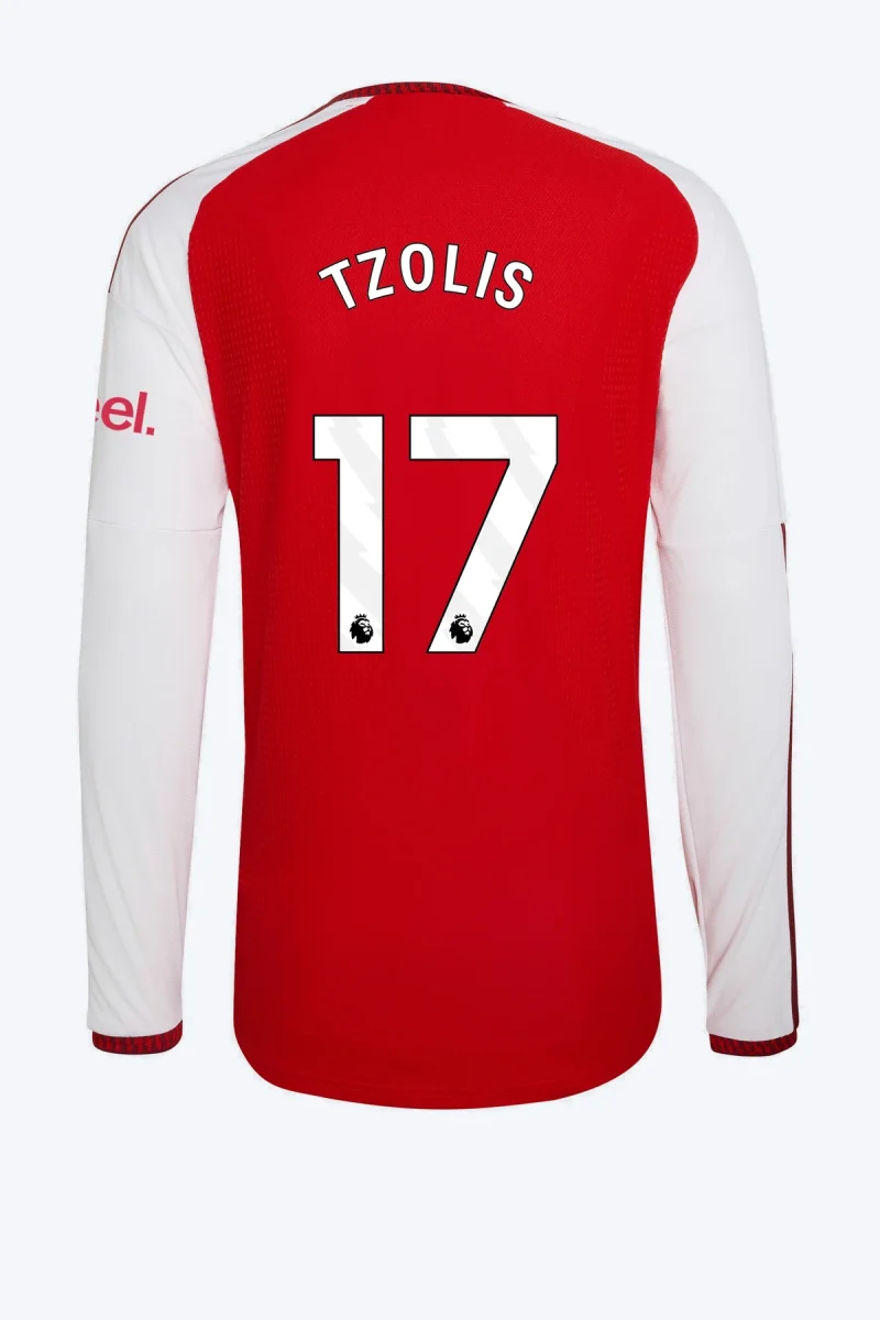 Tzolis 17 Voetbalshirt - Arsenal FC 26/27 Thuis Authentic Lange Mouw