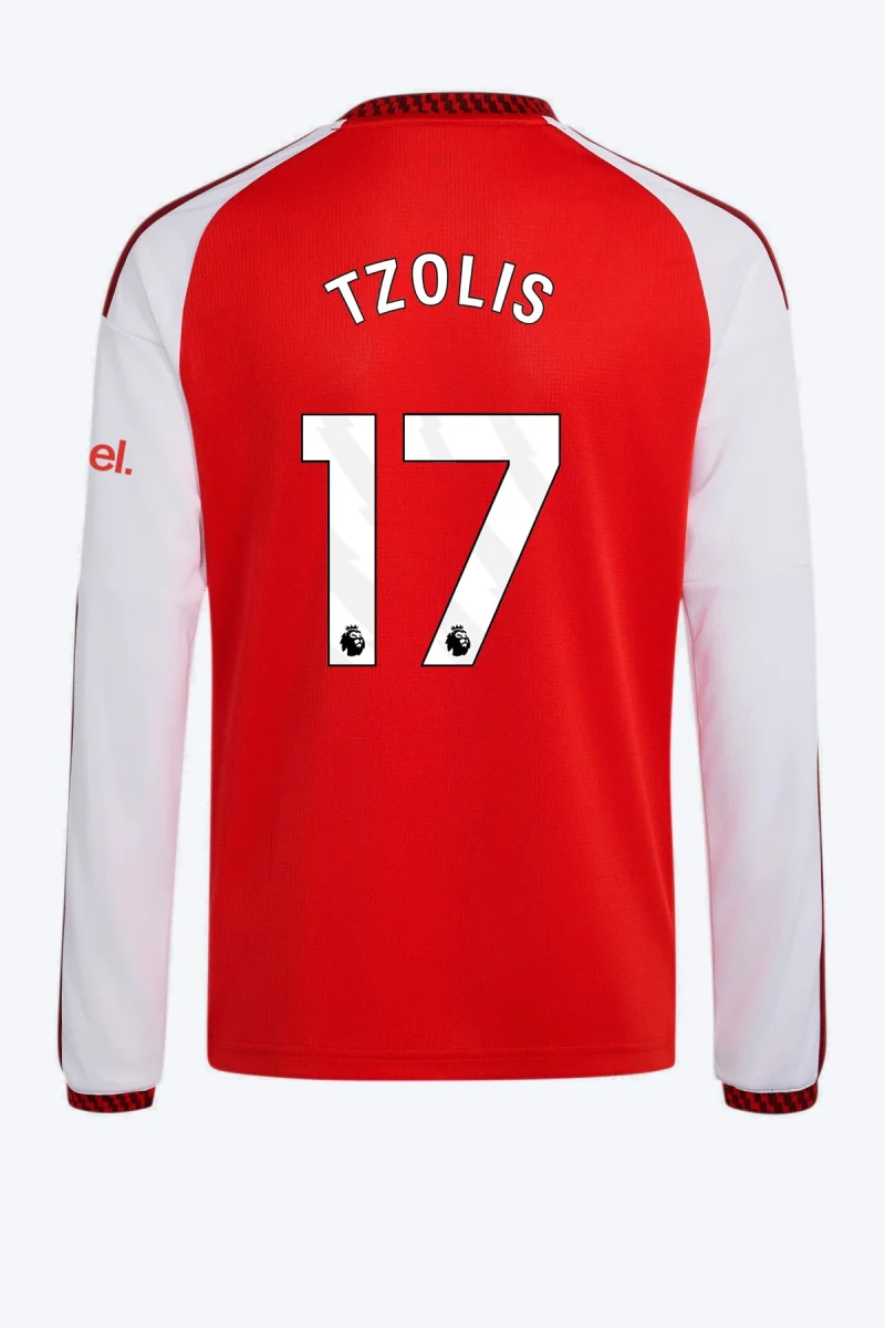 Tzolis 17 Voetbalshirt - Arsenal FC 26/27 Thuis Kids Longsleeve