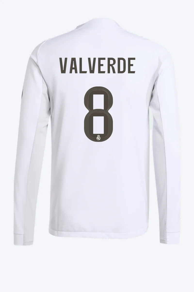 Valverde 8 Voetbalshirt - Real Madrid 25/26 Lange Mouw Thuis Authentic