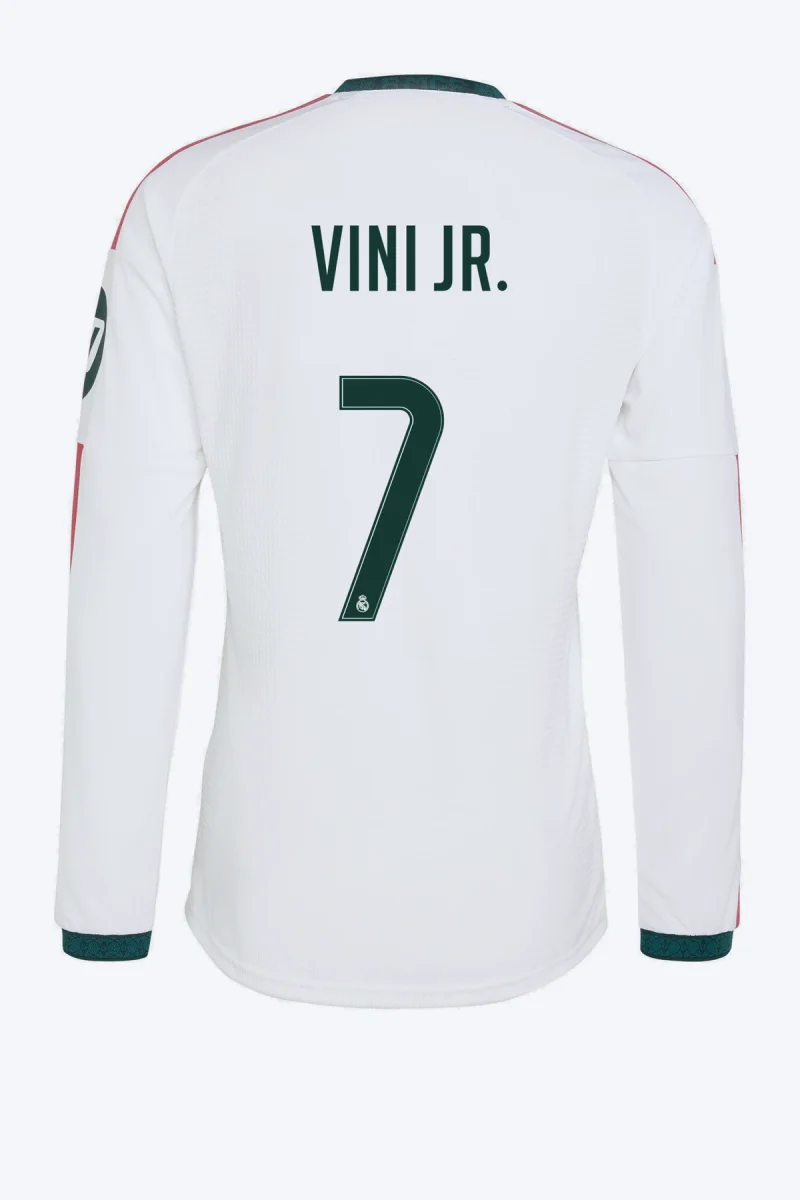 Vini Jr. 7 Voetbalshirt - Real Madrid 26/27 Thuis Authentic Lange Mouw
