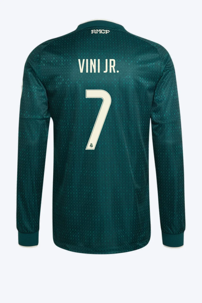 Vini Jr. 7 Voetbalshirt - Real Madrid 26/27 Uit Authentic Lange Mouw