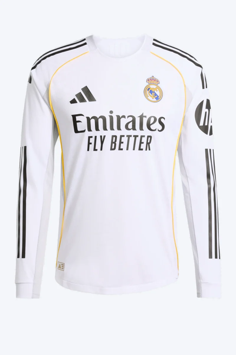 Voetbalshirt - Real Madrid 25/26 Lange Mouw Thuis Authentic