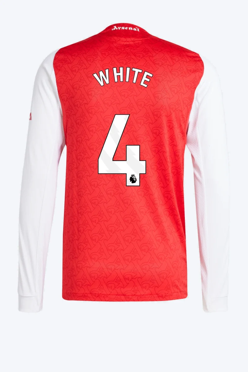 White 4 Voetbalshirt - Arsenal 25/26 Lange Mouw Thuis Authentic