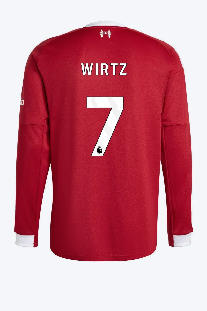 Wirtz 7 Voetbalshirt - Liverpool FC 25/26 Lange Mouw Thuis