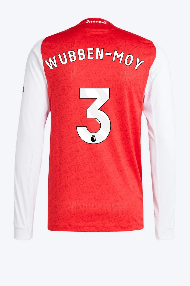 Wubben-Moy 3 Voetbalshirt - Arsenal 25/26 Lange Mouw Thuis Authentic