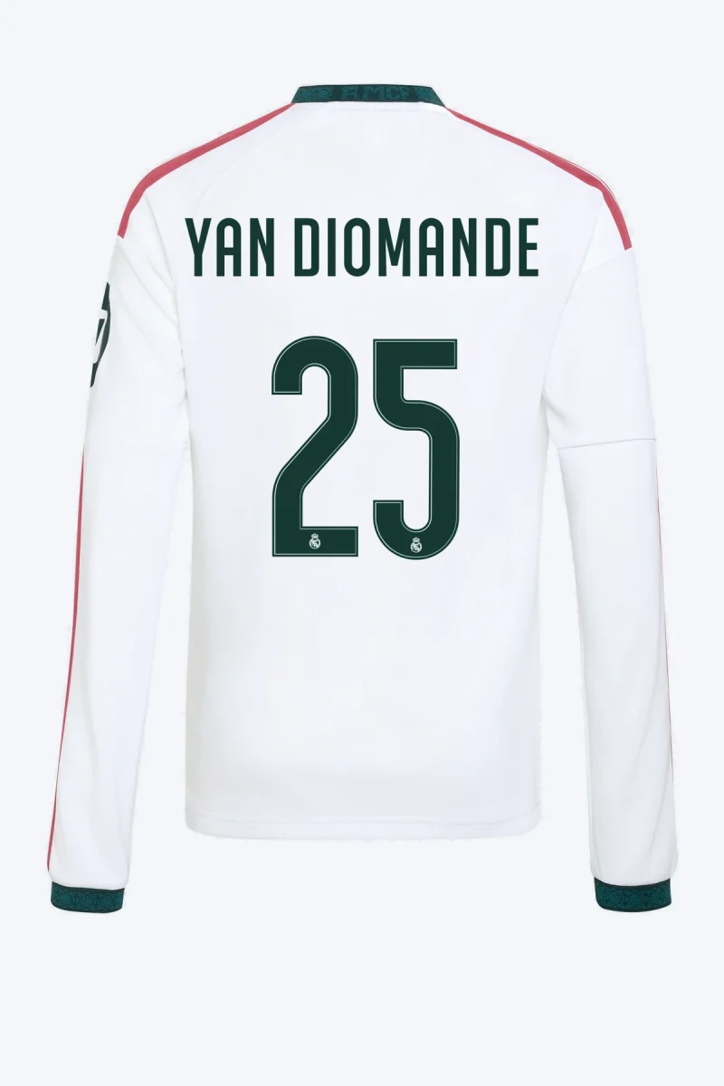 Yan Diomande 25 Voetbalshirt - Real Madrid 26/27 Thuis Lange Mouw Kids