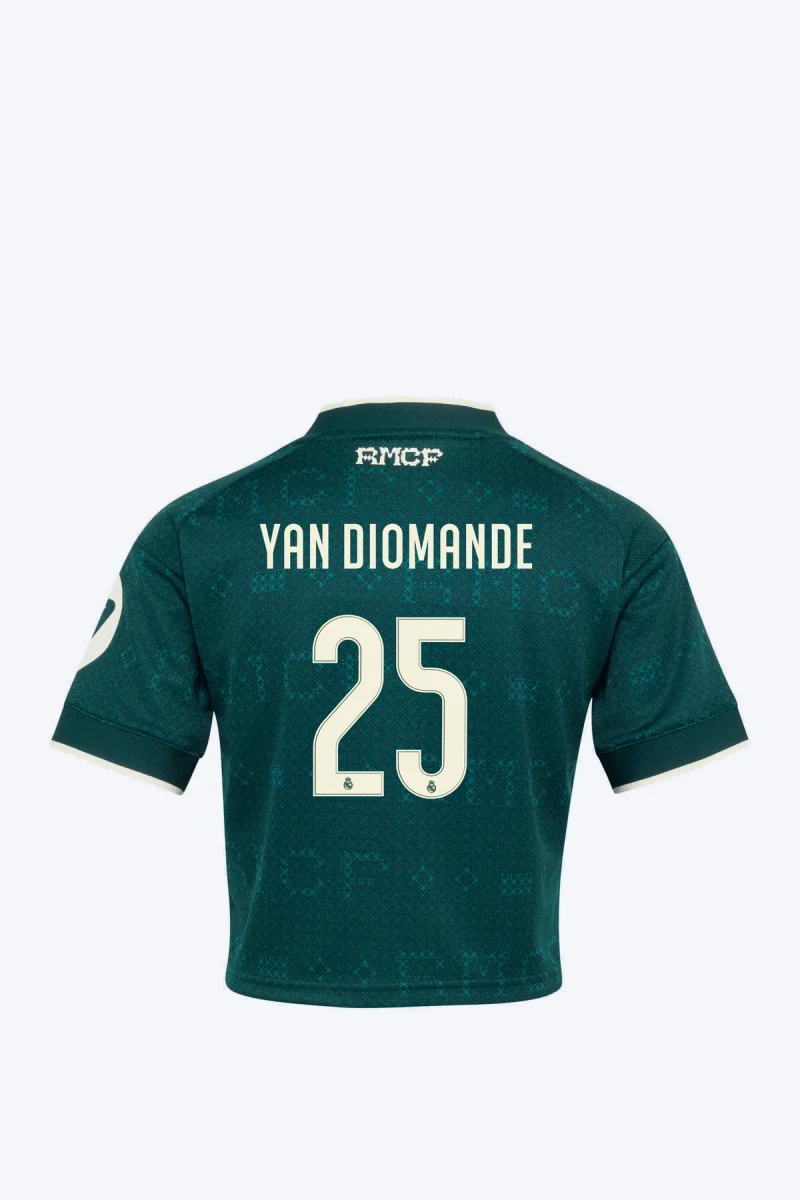 Yan Diomande 25 Voetbalshirt - Real Madrid 26/27 Uit Cropped