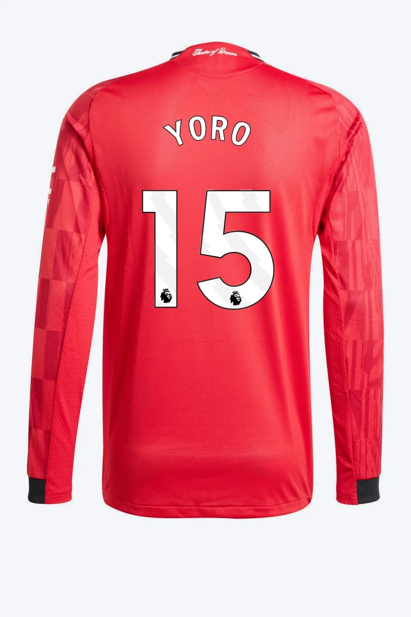 Yoro 15 Voetbalshirt - Manchester United 25/26 Lange Mouw Thuis Authentic